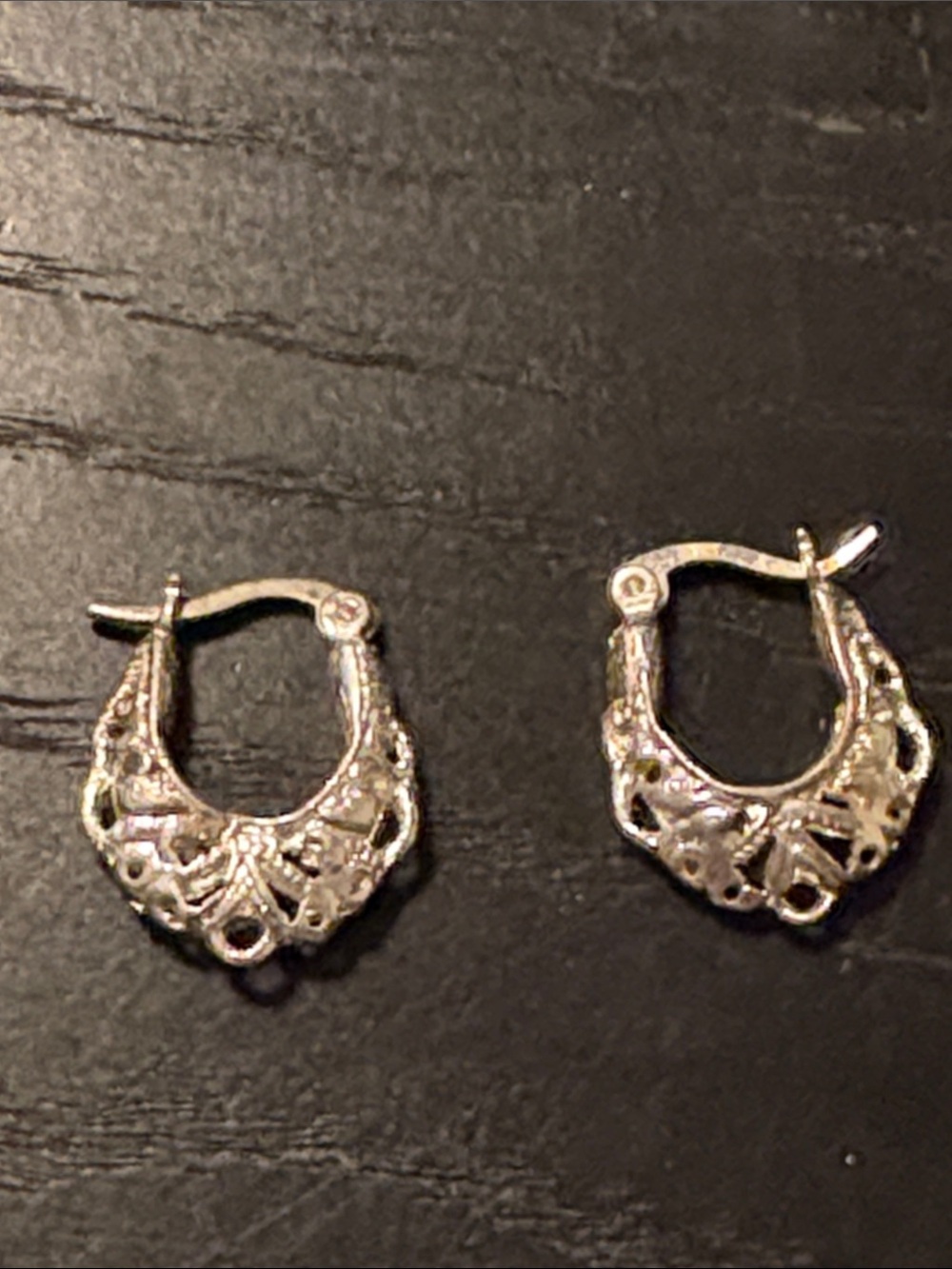 Delicate Filigree Hoop Earrings in Silver